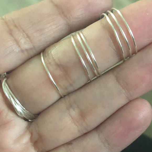 Wire wrapped crystal rings set of 4 - Picture 4 of 8